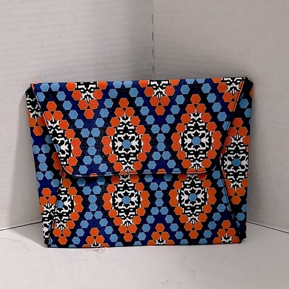 Vera Bradley tech envelope or clutch Marrakesh beads design in Blue/ Orange NWOT - Picture 1 of 7